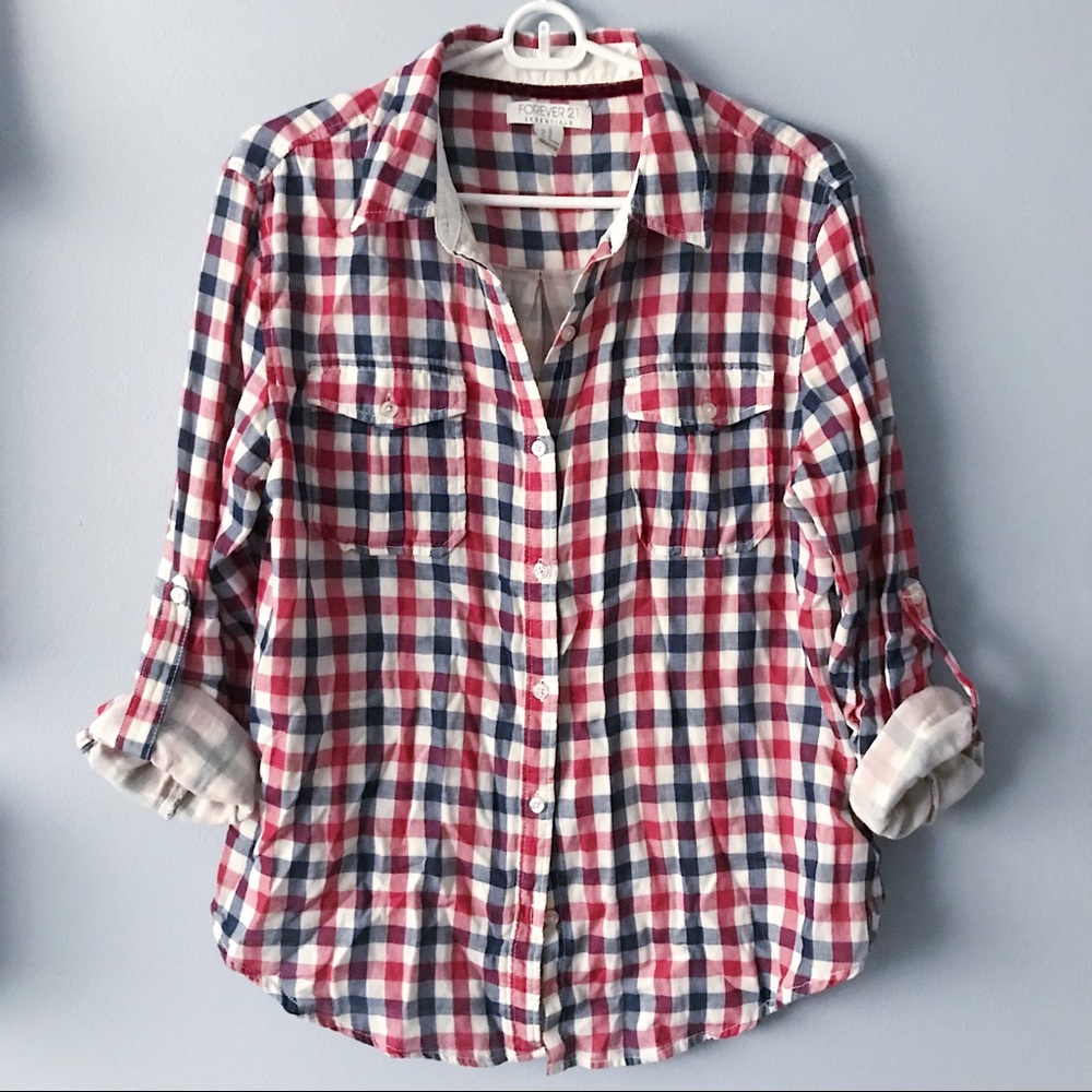 Forever 21 Checkered Button Down